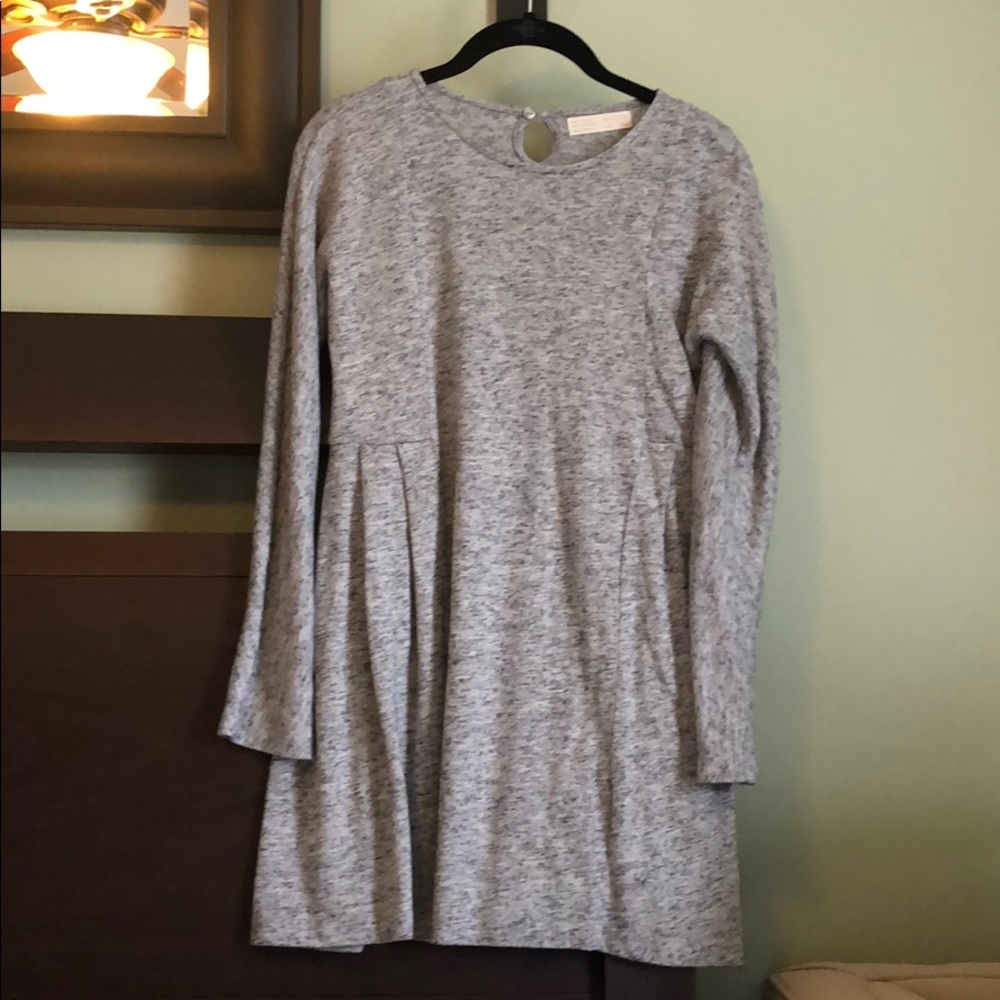 Zara Girls Gray Long Sleeve Dress